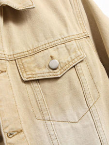 Chaqueta Vaquera para Hombre, Precio Económico Directo de Fábrica, Abrigo Vaquero Personalizado, Ropa Exterior Informal de Moda, Venta al por Mayor, Logotipo Frontal, Acabado Lavado - Product Image 5