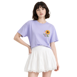 T-shirt Unisex Premium Personalizzata in <span class=keywords><strong>Cotone</strong></span> 100% Lavorato a Maglia, Stile Coreano, Casual Quotidiano, <span class=keywords><strong>Tinta</strong></span> <span class=keywords><strong>Unita</strong></span>, Girocollo, Mezza Manica, Vestibilità Ampia - Product Image 5