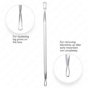 Extracteur de points noirs et d'acné en acier inoxydable, outil professionnel de nettoyage des pores avec étiquette personnalisée pour les soins du visage - Product Image 6