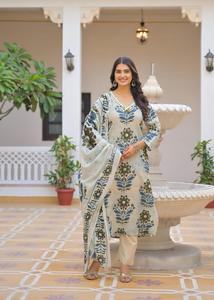 Premium 60x60 Cotton Digital Print Suit Set for <b>Women</b> with Printed <b>Kurta</b> Matching Pants and Soft Dupatta Ethnic Wear - Product Image 3