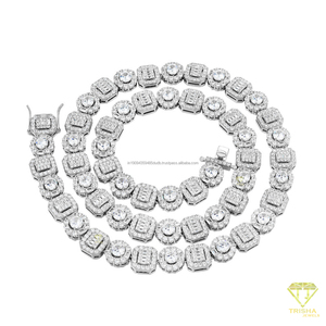 Collier à maillons en argent sterling 925 avec diamants de laboratoire éclatants pour la vente en gros de bijoux haut de gamme - Product Image 6