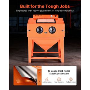 Cabine de sablage en acier robuste de 115 gallons avec trémie à abrasifs de 31 gallons et deux pistolets de sablage 1.6 – Sablageur haut de gamme - Product Image 6