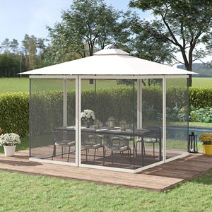 <b>Replacement</b> White Mesh Sidewall Netting with <b>Zippers</b> Tent Accessories for 10FT X 10FT Gazebos and Canopy Tents Sidewall Only - Product Image 2