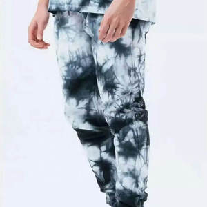 Ensemble de survêtement noir tie-dye personnalisé : sweat à capuche et pantalon de jogging assortis, tenue de sport décontractée deux pièces style streetwear - Product Image 4