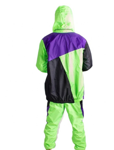 Chaqueta Cortavientos para Hombre con Bloques de Color, Manga Corta, Cuello Alto, Cierre de Cremallera, Ligera, 100% Nailon, Antibacteriana, para Invierno - Product Image 4