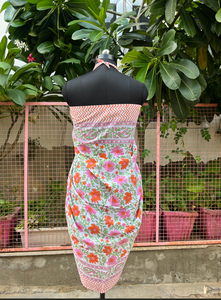 Traje de Baño Enterizo para Mujer con Estampado Floral, Cuello Halter, Asimétrico, Drapeado, Elástico, de Poliéster, para Playa - Product Image 4