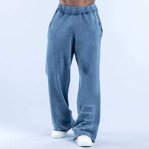 Joggers personnalisés en molleton HQ avec strass en cristal, coupe droite oversize, en coton French Terry, style baggy, délavé à l'acide, évasé, 2026 - Product Image 3