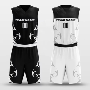 Uniforme de Baloncesto de Verano Negro BSCI con Estampado Blanco, Unisex, Transpirable, que Absorbe la Humedad, Pantalones Cortos con Logotipo Personalizado - Product Image 1