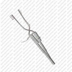 Écarteur chirurgical de précision Heiss à action croisée en acier inoxydable de haute qualité, 4x4 pointes émoussées, 4 pouces, CE - Product Image 2