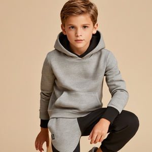 Conjuntos Deportivos de Algodón 100% Personalizados al por Mayor para Niños, Sudadera con Capucha y Pantalones Deportivos Bonitos para Otoño e Invierno, Ropa Deportiva Informal de Alta Calidad - Product Image 4