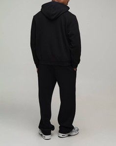 Sweat-shirt à capuche zippé noir pour homme, coupe classique, couleur unie, décontracté, en molleton bouclette 100 % polyester respirant, idéal pour l'automne - Product Image 3