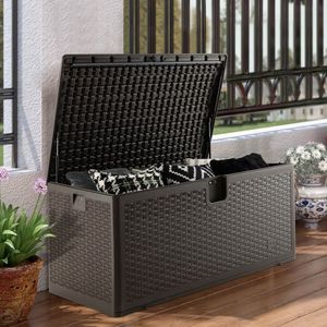 Contenitore di Stoccaggio Esterno Chiudibile da 120 Galloni in Plastica PP per Attrezzi da Garage, Cucina, Alimenti, Viaggi - Product Image 3