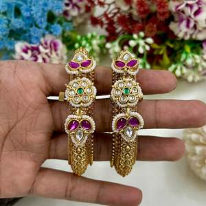 Indian Ethnic Fashion Bangle-Padma Heritage Openable Bangles - Product Image 3