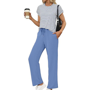 Women Loungewear <b>Two</b> <b>Piece</b> <b>Lounge</b> <b>Set</b> Wholesale Supplier Exporter Women <b>Lounge</b> Wear Soft Cotton Matching <b>Set</b> Manufacturer - Product Image 1