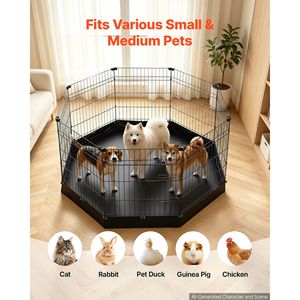 Recinto per Cani Resistente, 30 Pollici, 8 Pannelli Pieghevoli in Metallo, con Tappetino e Porta - Product Image 5