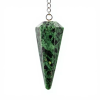 Pendentif en Pierre Précieuse Facettée Fantaisie, Chaîne en Argent, Outil de Radiesthésie en Cristal Naturel pour la Méditation, le Feng Shui et l'Équilibrage des Chakras