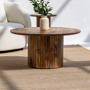 Table basse ronde en bois Vandana Zenova Nova pour salon moderne et décoration contemporaine - Product Image 3