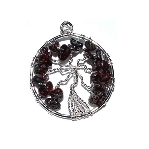 Pendentif arbre de vie en argent cornaline, 7 pièces, pour la guérison - Product Image 3