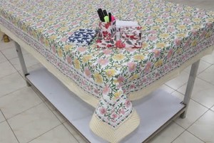 Nappe carrée en coton 100% de haute qualité, écologique, à imprimé floral bohème, faite à la main, avec logo personnalisé, lavable, pour usage domestique, motif montagne - Product Image 2