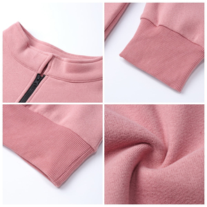Sudadera de cuello alto con cremallera de 1/4, gruesa y extragrande, personalizada para mujer, precio económico, venta al por mayor, OEM, moda - Product Image 4
