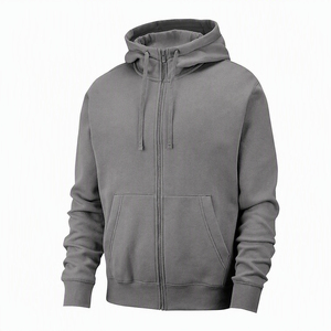 Sweat-shirt à capuche zippé personnalisé couleur champagne avec poche avant et cordon de serrage, unisexe, en polaire, vente en gros, vêtements streetwear décontractés, Royaume-Uni - Product Image 3