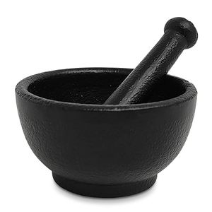 Cast Iron Mortar and Pestle Manual Herb and Spice <b>Grinder</b> Heavy Duty Food Grade Crusher for Herbs Spices Garlic <b>Seeds</b> and Pills - Product Image 1