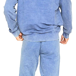 Men Sun Faded Tracksuit Soft Washed Athletic Set Breathable Comfort Fit Jacket And <b>Jogger</b> For Training Daily Casual Wear OEM - Product Image 6