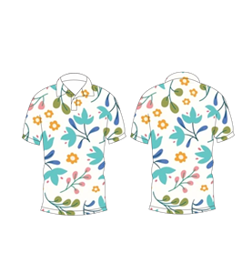 Camisa polo con estampado de hojas florales multicolor blanca para hombre, camiseta informal de manga corta a la moda de verano - Product Image 6