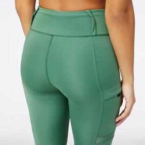 High Waist Solid Green Yoga <b>Leggings</b> <b>With</b> <b>Pockets</b> Full Length Seamless Spandex Nylon Pants Women's Stretchy <b>Workout</b> Tights - Product Image 6