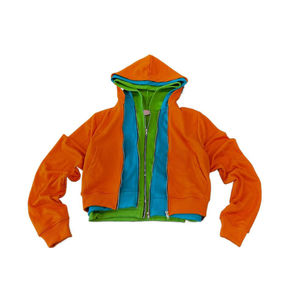 Custom <b>Men's</b> French Terry Cotton <b>Hoodie</b> <b>Pink</b> Street Cropped Triple Zip-up with Plain Zipper Winter Style <b>Hoodie</b> - Product Image 3