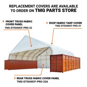 TMG DT50 Pro Series - Copertura in PVC Resistente da 32 once, 15,24 m x 12,19 m, Tettoia Container a Doppia Struttura con Parete Finale Chiusa, Garage Prefabbricato per Stoccaggio - Product Image 5