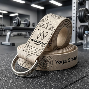 Lightweight Yoga <b>Strap</b> <b>Adjustable</b> Stretch Fitness Workout Exercise Training Accessory for Flexibility Improvement and Support. - Product Image 2