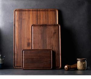 Planche à découper en bois d'acacia, épaisse, durable, compatible avec les couteaux, finition lisse, avec rainure pour les jus, idéale pour couper, servir, utilisation en cuisine - Product Image 3