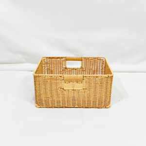 High Quality Rectangle <b>Plastic</b> Woven <b>Basket</b> for Kitchen Home Office and <b>Laundry</b> Storage Solution - Product Image 2