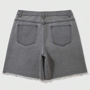 Shorts cargo en jean bleu délavé pour homme, longueur Bermuda, fermeture boutonnée, style streetwear, 100% coton, écologique, séchage rapide - Product Image 5