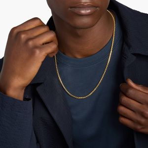 22" Semi-Solid Men's Round <b>Box</b> Chain in Yellow Gold - Product Image 3