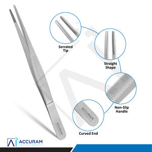 Pinzas de Disección Accuram, Pinzas de Acero Inoxidable de 2.2 mm con Punta Serrada, Pinzas Quirúrgicas Dentales para Tejido, Instrumento Médico con Certificación CE - Product Image 3