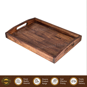 Bandeja para Servir Alimentos de Madera de Mango 100% Natural, Hecha a Mano, Color Quemado, Calidad Estándar, para Hogar, Hotel y Restaurante, a Bajo Precio - Product Image 5