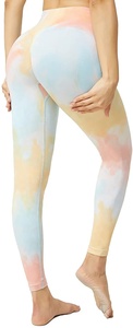 Mallas de gimnasio sublimadas con diseño de tinte de corbata para mujer, pantalones de Yoga con realce de glúteos - Product Image 5
