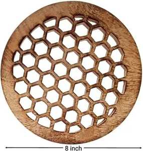 Hexagon Wooden Chevron Trivet V Shaped Slotted Heat Resistant Hot Pot Pad Kitchen Countertop Protector Geometric Coaster - Product Image 4