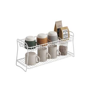 Étagère de rangement de comptoir en fil blanc de qualité supérieure, séchoir de cuisine, organisateur de tasses sur pied, étagère pour la décoration intérieure, prix d'usine - Product Image 1