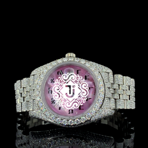 Montre de luxe haut de gamme entièrement automatique avec mouvement à quartz sertie de diamants Moissanite VVS, bracelet en acier inoxydable, disponible en promotion - Product Image 1