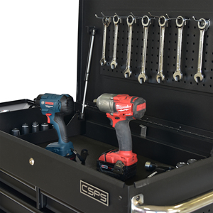 Chariot utilitaire robuste en acier thermolaqué à 4 tiroirs pour garage, atelier, stockage industriel - Product Image 6