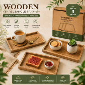 ถาดไม้เสิร์ฟอาหารเช้าและชา ถาดไม้สไตล์เรโทรสำหรับเสิร์ฟกาแฟ ขนม อาหาร และเครื่องดื่ม ตกแต่งบ้าน โต๊ะอาหารในครัว - Product Image 6