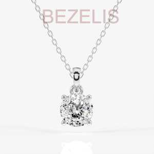 Colgante de Diamante Cultivado en Laboratorio, Corte Redondo, en Oro de 14k, Joyería Fina para Mujer, para Ocasiones Especiales - Product Image 2