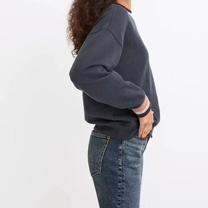 Sudadera de cuello redondo para mujer, de algodón y forro polar, manga larga, ligera, para invierno, con logo frontal, impermeable, transpirable, con capucha y sin capucha - Product Image 6