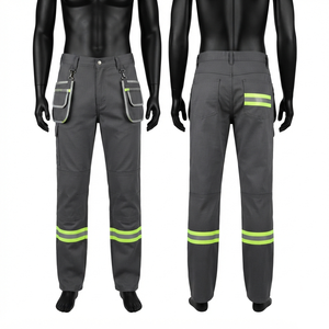 Premium 280 GSM Poly Cotton Hi Vis Orange <b>Work</b> Uniform Cargo <b>Pants</b> Reflective Tape Custom Embroidery - Product Image 4