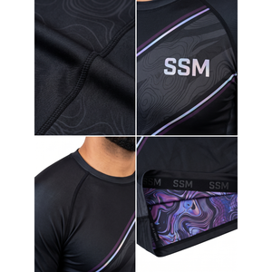 เสื้อรัดรูปแขนยาวสำหรับผู้ชายแบบสั่งทำพิเศษสำหรับกีฬาบราซิลเลียนยิวยิตสู (BJJ) และ MMA ป้องกันแสงแดด ผลิตจากโพลีเอสเตอร์ผสมอีลาสเทน ป้องกันรังสียูวี - Product Image 4