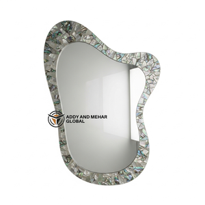 Miroir mural de luxe en nacre organique, mosaïque de coquillages faite à la main, miroir décoratif pour une décoration intérieure haut de gamme - Product Image 1