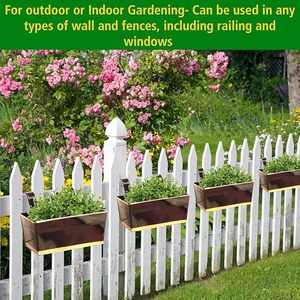 Railing Planters for Balcony Hanging Pots <b>Wall</b> Hanging <b>Decorative</b> Vertical Garden Planters Eco-Friendly Metal Pack 1 (Black) - Product Image 5